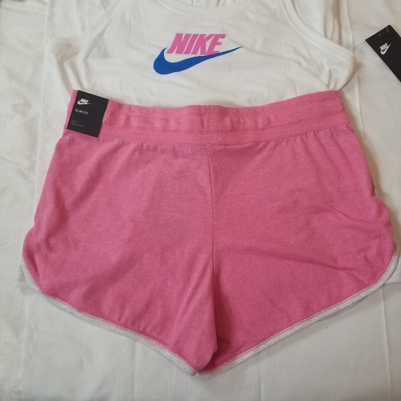 NIKE Pink/Grey Vintage Style Drawstring shorts NEW - Picture 5 of 5